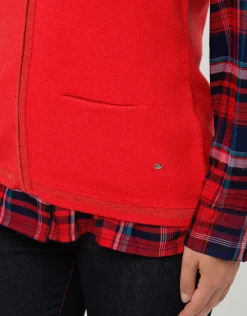 Christine Laure Gilets|Maille*Gilet sans manches rouge