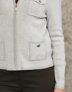 Christine Laure Gilets|Maille*Gilet veste écrue