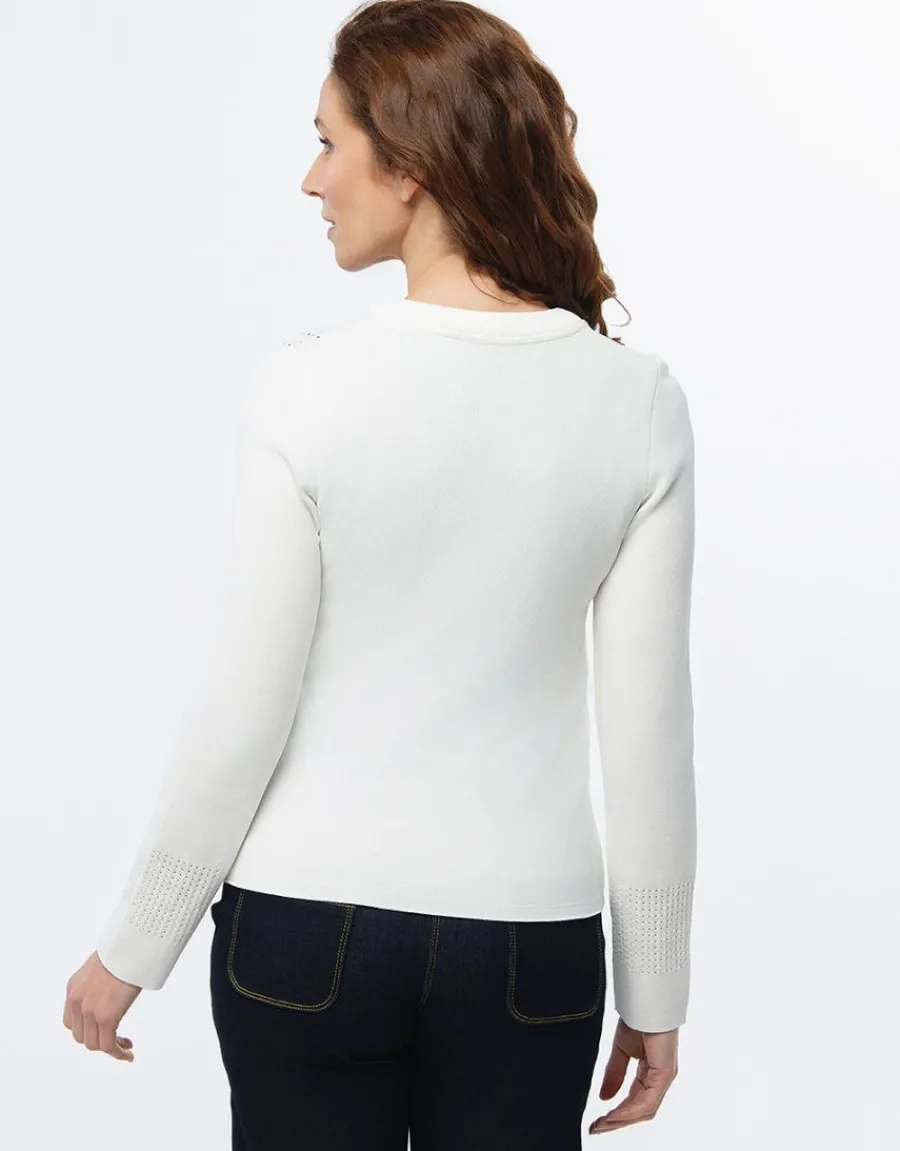 Christine Laure Maille|Gilets*Gilet zippé écru