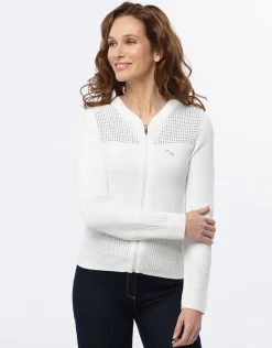 Christine Laure Maille|Gilets*Gilet zippé écru