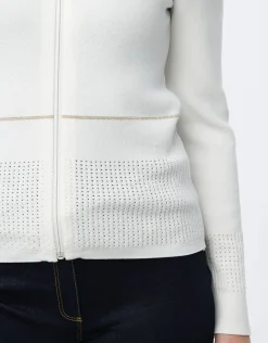 Christine Laure Maille|Gilets*Gilet zippé écru