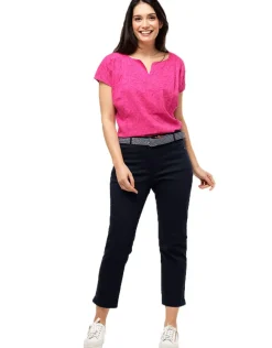 Christine Laure Jeans|Ajustés*Jean 7/8 bleu foncé coton