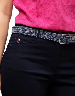 Christine Laure Jeans|Ajustés*Jean 7/8 bleu foncé coton