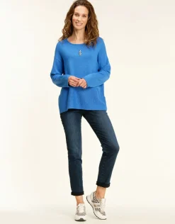 Christine Laure Jeans|Ajustés*Jean 7/8 bleu stretch