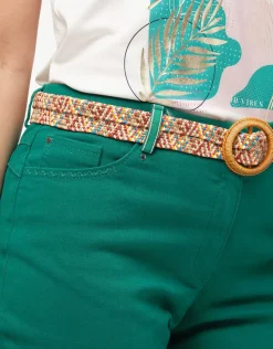 Christine Laure Jeans|Ajustés*Jean ajusté coton vert