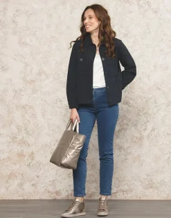 Christine Laure Jeans|Ajustés*Jean 7/8ème bleu coton