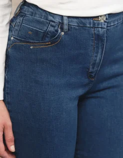 Christine Laure Jeans|Ajustés*Jean 7/8ème bleu coton