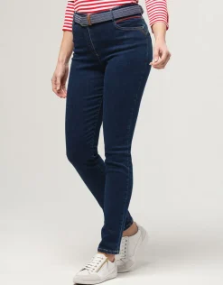 Christine Laure Jeans|Ajustés*Jean slim bleu coton