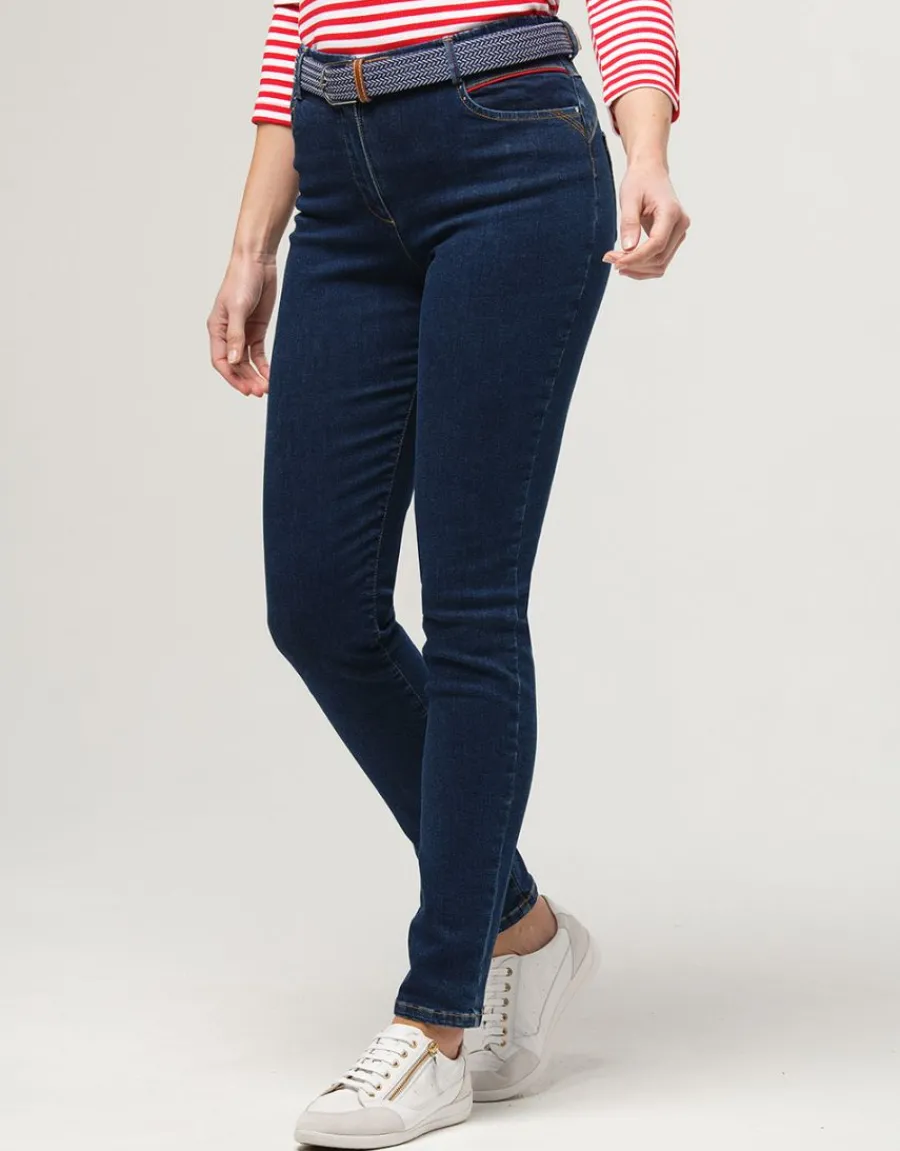 Christine Laure Jeans|Ajustés*Jean slim bleu coton