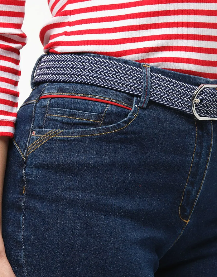 Christine Laure Jeans|Ajustés*Jean slim bleu coton