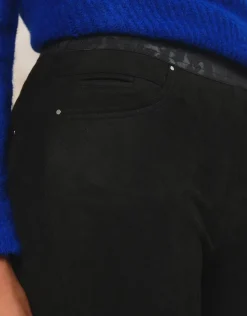 Christine Laure Ajustés|Pantalons*Jegging aspect daim noir