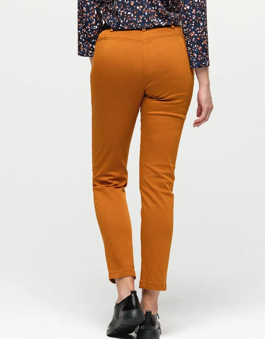 Christine Laure Ajustés|Pantalons*Jegging 7/8e coton ocre
