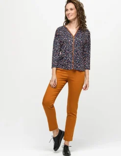 Christine Laure Ajustés|Pantalons*Jegging 7/8e coton ocre