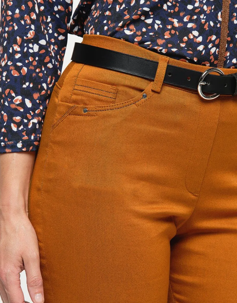 Christine Laure Ajustés|Pantalons*Jegging 7/8e coton ocre