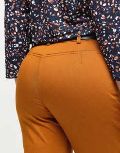 Christine Laure Ajustés|Pantalons*Jegging 7/8e coton ocre