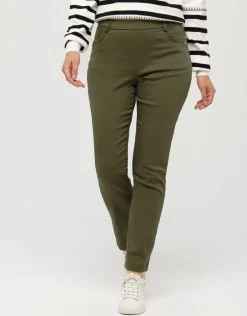 Christine Laure Ajustés|Pantalons*Jegging 7/8e vert kaki