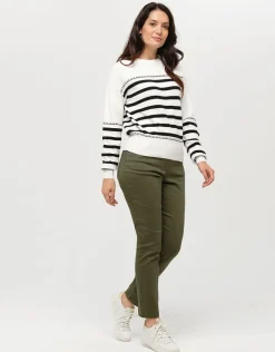 Christine Laure Ajustés|Pantalons*Jegging 7/8e vert kaki