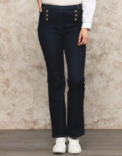 Christine Laure Larges|Pantalons*Jegging flare coton bleu