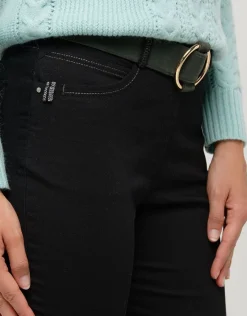 Christine Laure Ajustés|Pantalons*Jegging 7/8ème noir coton