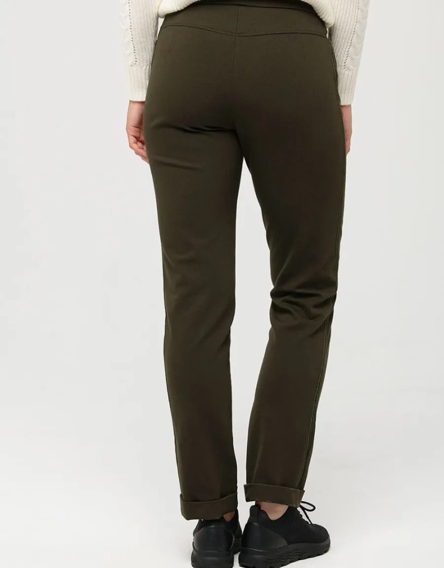 Christine Laure Droits|Pantalons*Jegging milano kaki 7/8e