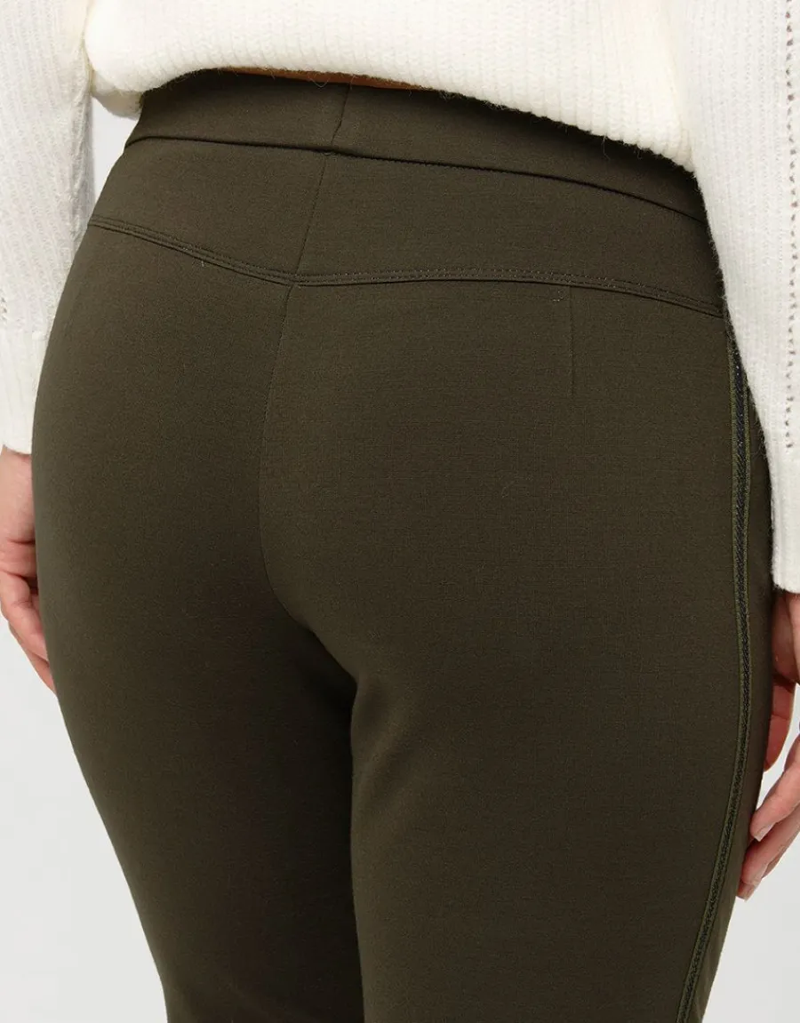 Christine Laure Droits|Pantalons*Jegging milano kaki 7/8e