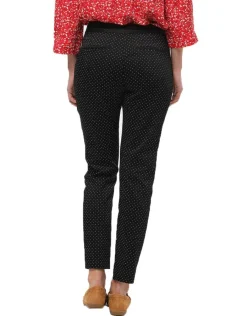 Christine Laure Ajustés|Pantalons*Jegging noir à pois coton