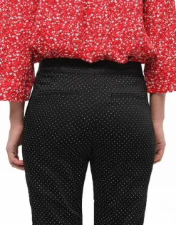 Christine Laure Ajustés|Pantalons*Jegging noir à pois coton