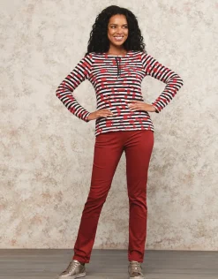 Christine Laure Ajustés|Pantalons*Jegging rouge coton