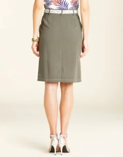 Christine Laure Jupes|Robes & Jupes*Jupe droite kaki