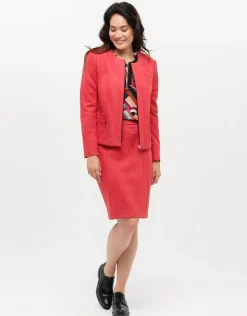 Christine Laure Jupes|Robes & Jupes*Jupe droite suédine rouge