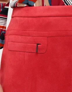 Christine Laure Jupes|Robes & Jupes*Jupe droite suédine rouge
