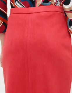 Christine Laure Jupes|Robes & Jupes*Jupe droite suédine rouge