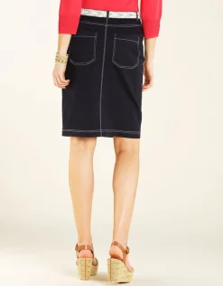 Christine Laure Jupes|Robes & Jupes*Jupe en jean bleu brut