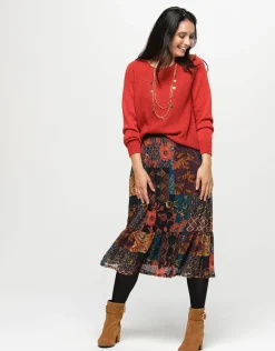 Christine Laure Jupes|Robes & Jupes*Jupe en résille imprimée