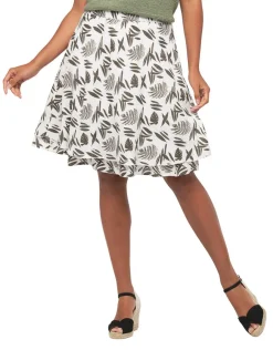 Christine Laure Jupes|Robes & Jupes*Jupe imprimé blanc coton