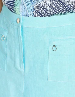 Christine Laure Jupes|Robes & Jupes*Jupe lin bleu turquoise