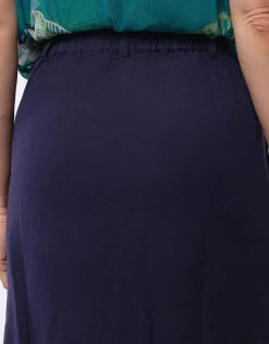 Christine Laure Jupes|Robes & Jupes*jupe midi lin bleu marine