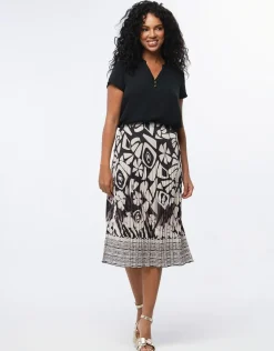 Christine Laure Jupes|Robes & Jupes*Jupe plissée beige motif