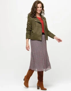 Christine Laure Jupes|Robes & Jupes*Jupe plissée bleu rouge