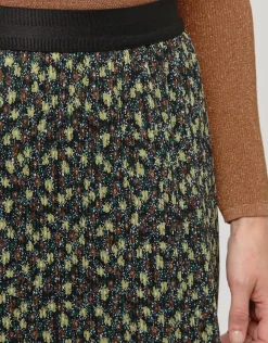 Christine Laure Jupes|Robes & Jupes*Jupe plissée floral kaki