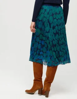 Christine Laure Jupes|Robes & Jupes*Jupe plissée imprimé vert