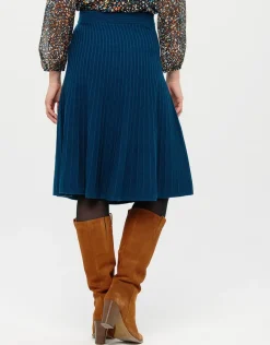 Christine Laure Jupes|Robes & Jupes*Jupe plissée maille bleue