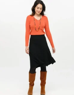 Christine Laure Jupes|Robes & Jupes*Jupe plissée maille noire