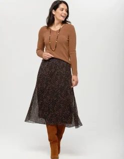 Christine Laure Jupes|Robes & Jupes*Jupe plissée motif beige