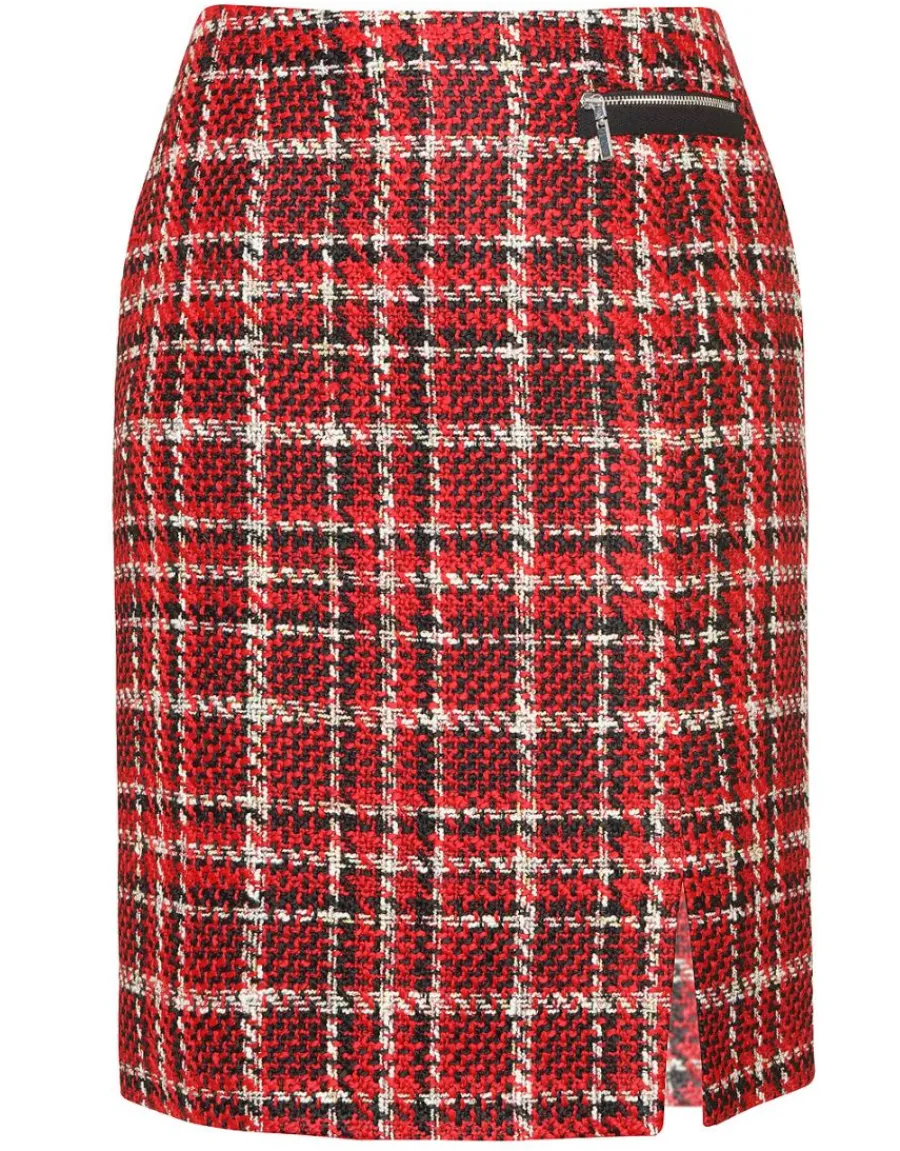 Christine Laure Robes & Jupes|Jupes*Jupe rouge à carreaux