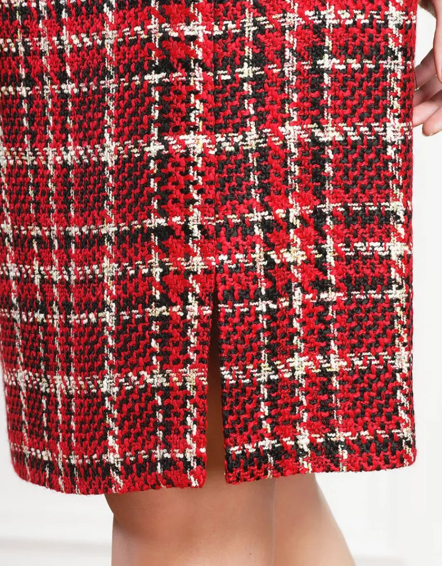 Christine Laure Robes & Jupes|Jupes*Jupe rouge à carreaux