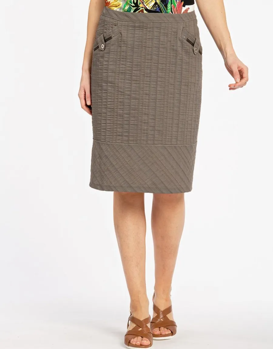 Christine Laure Jupes|Robes & Jupes*Jupe verte kaki légère