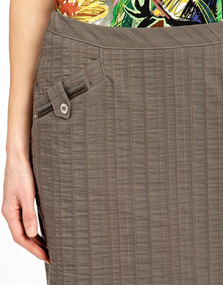 Christine Laure Jupes|Robes & Jupes*Jupe verte kaki légère