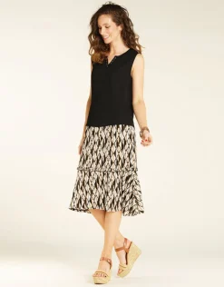 Christine Laure Jupes|Robes & Jupes*Jupon imprimé noir