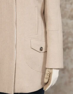 Christine Laure Manteaux|Parkas*Manteau chic laine beige